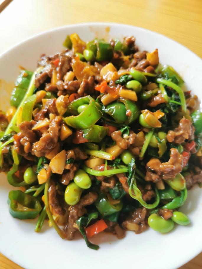 三椒“豆”牛肉