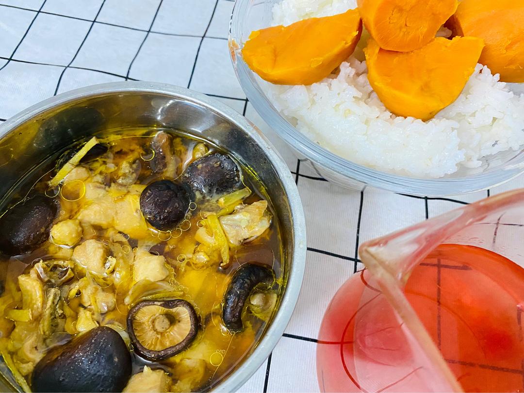 香菇滑鸡番薯饭 一锅出品 懒人快手版