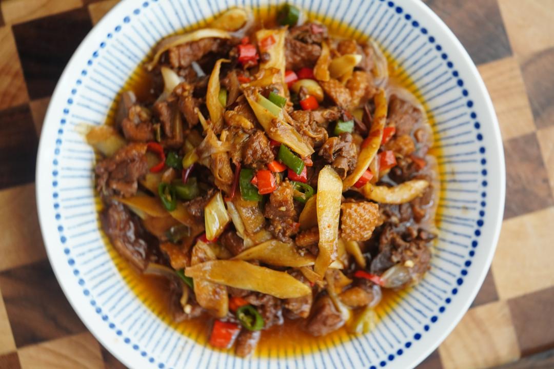 双椒姜爆鸭(番鸭)的做法