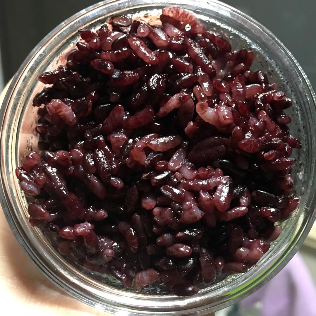 五月与初一做的黑米饭