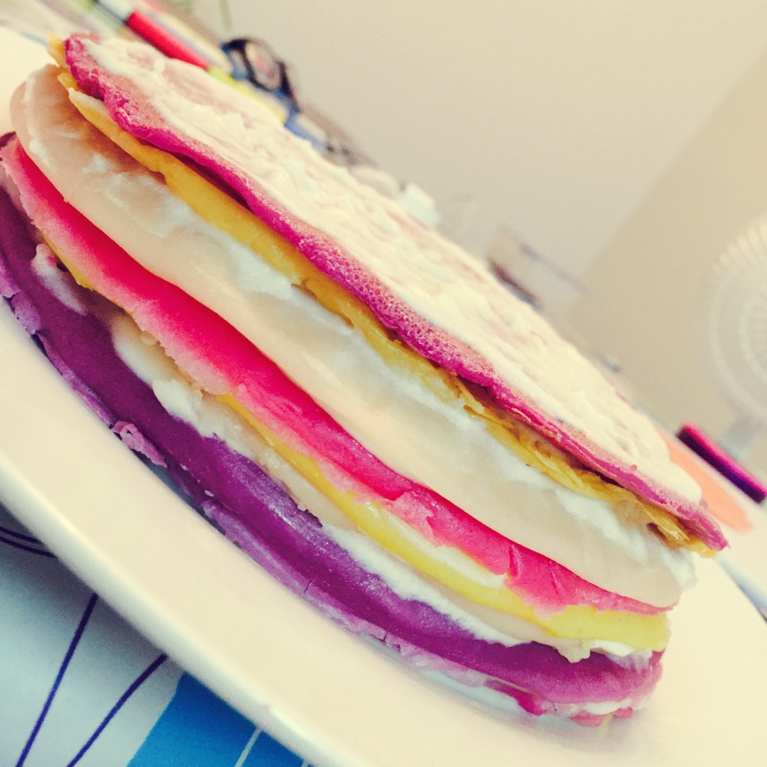 彩虹千层蛋糕 彩虹可丽饼(Mille Crepe Cake)