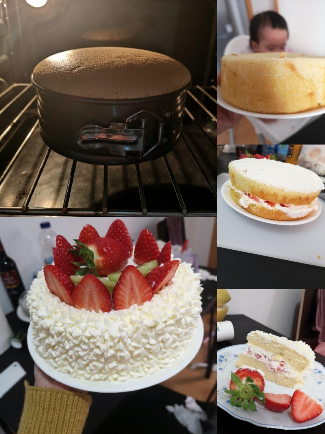 八寸戚风蛋糕（生日蛋糕坯）附六寸配单