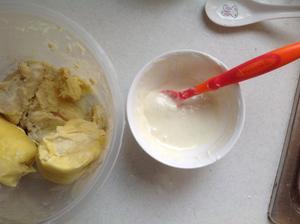 【快手辅食】酸奶榴莲蛋糕（8m+）的做法 步骤3