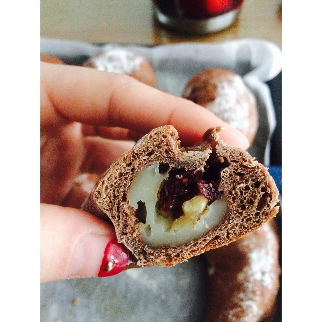 抹茶麻薯红豆软欧包