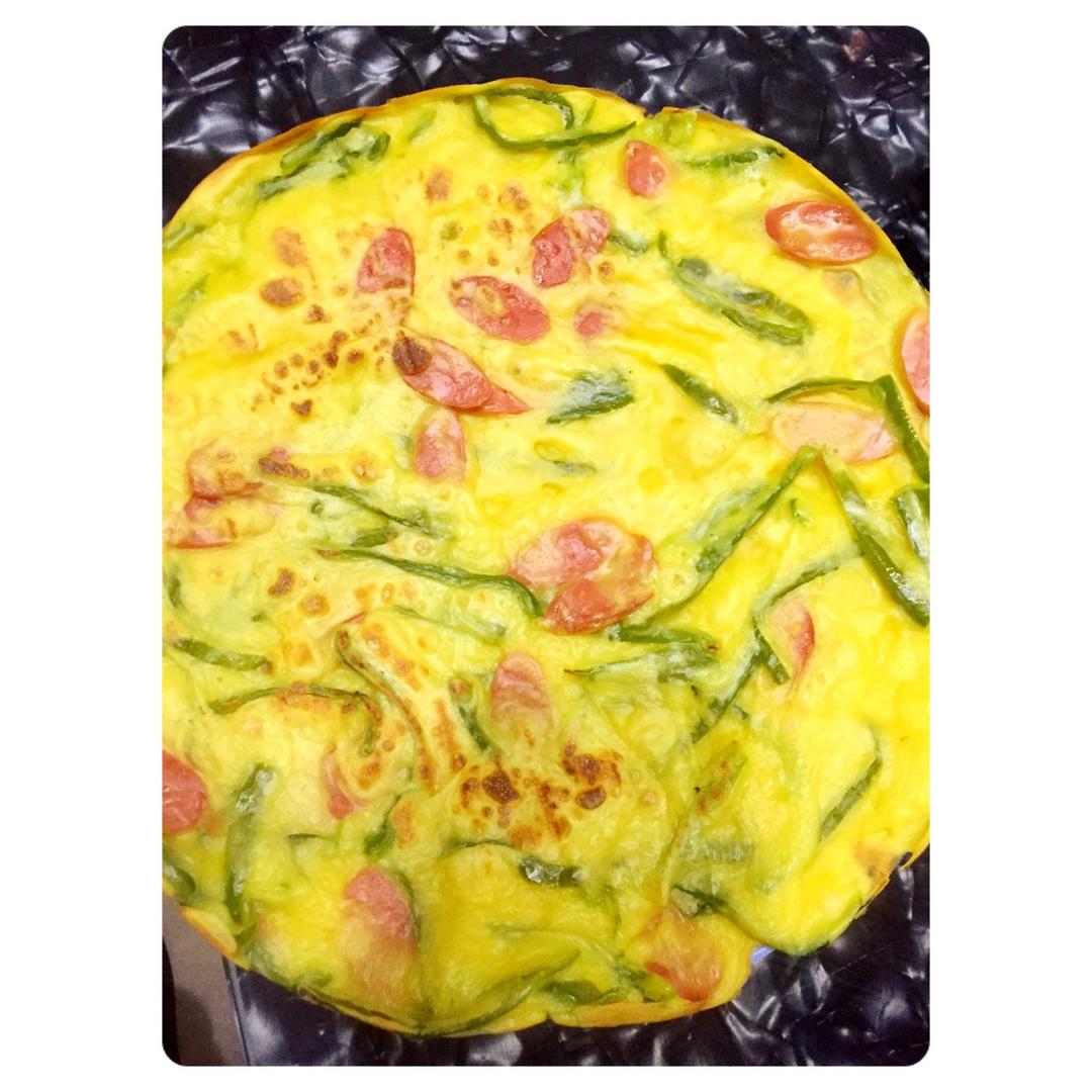青椒火腿鸡蛋饼