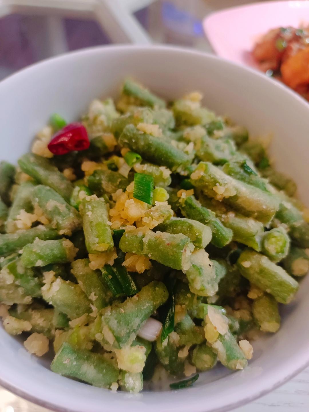 家常豇豆麦饭
