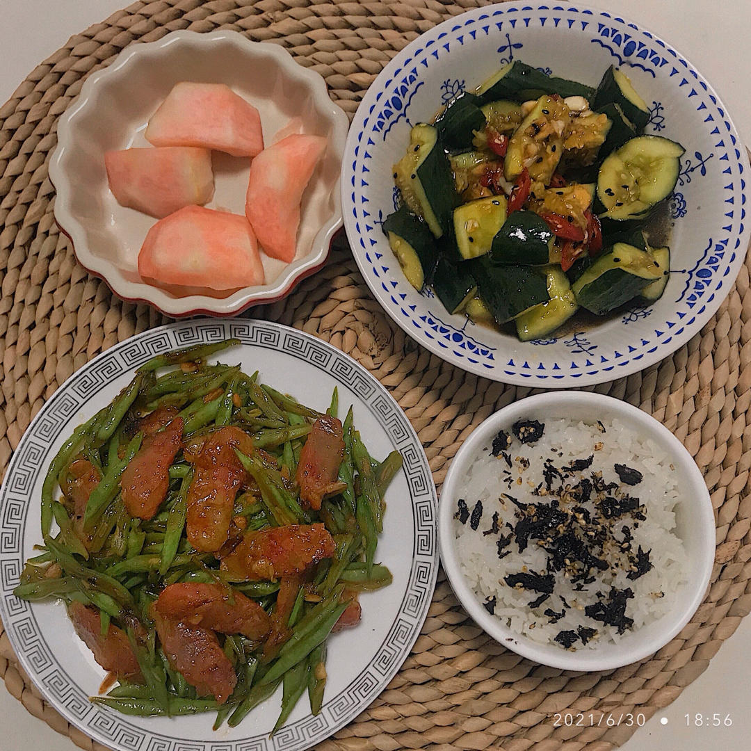 ㊙️腊味‼️四季豆炒腊肠‼️美味家常
