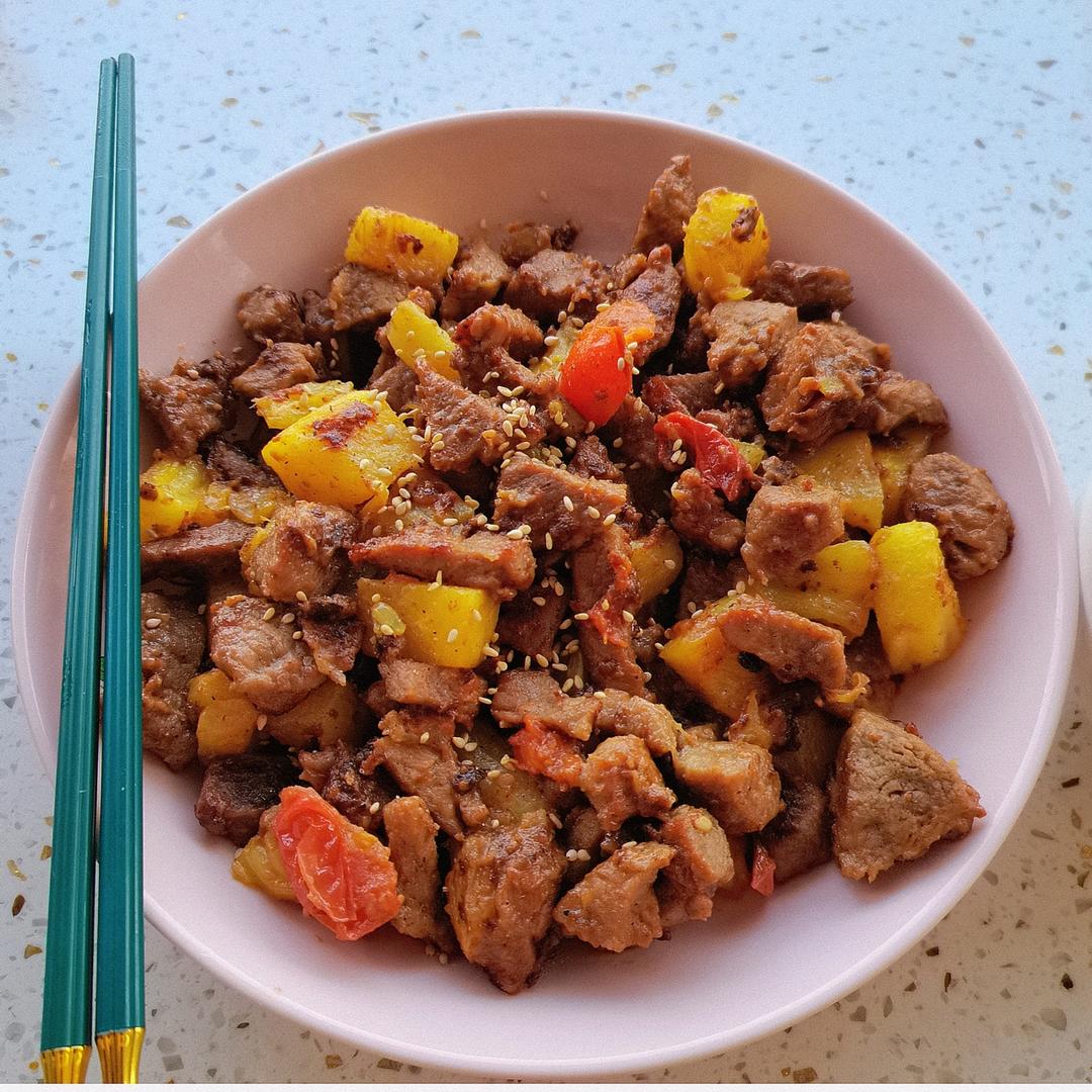 特开胃牛肉炒菠萝