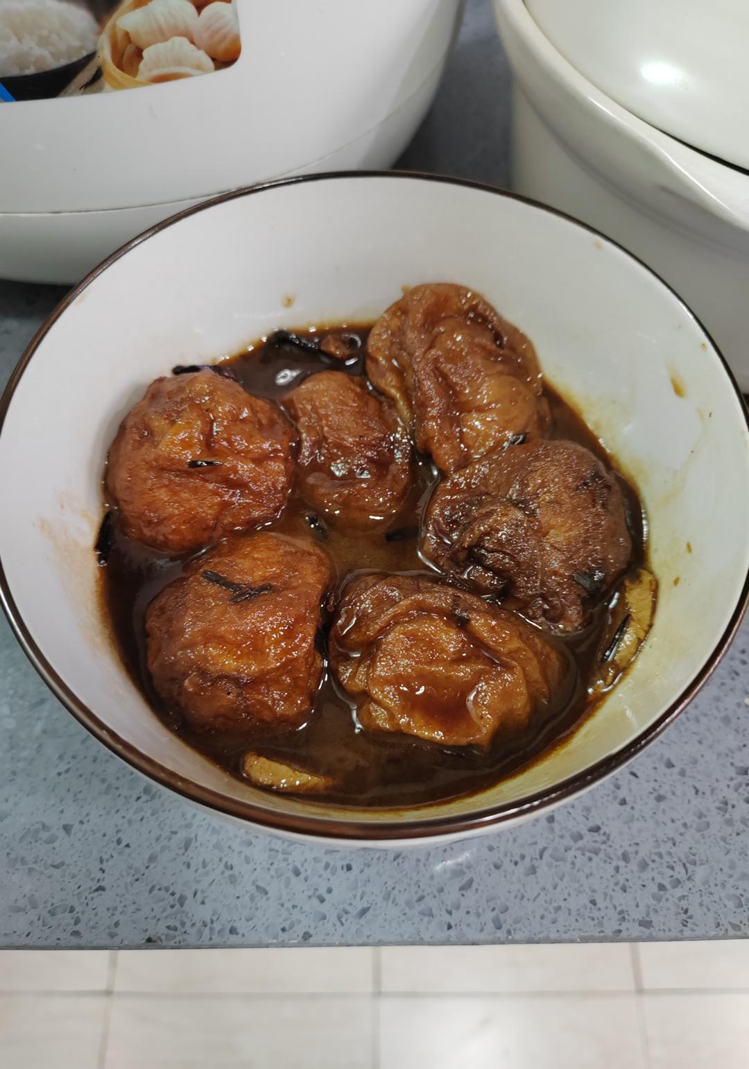 红烧油面筋塞肉