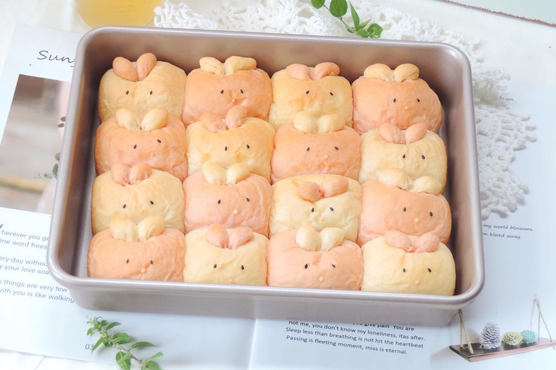一次发酵🐰可爱的小兔子面包