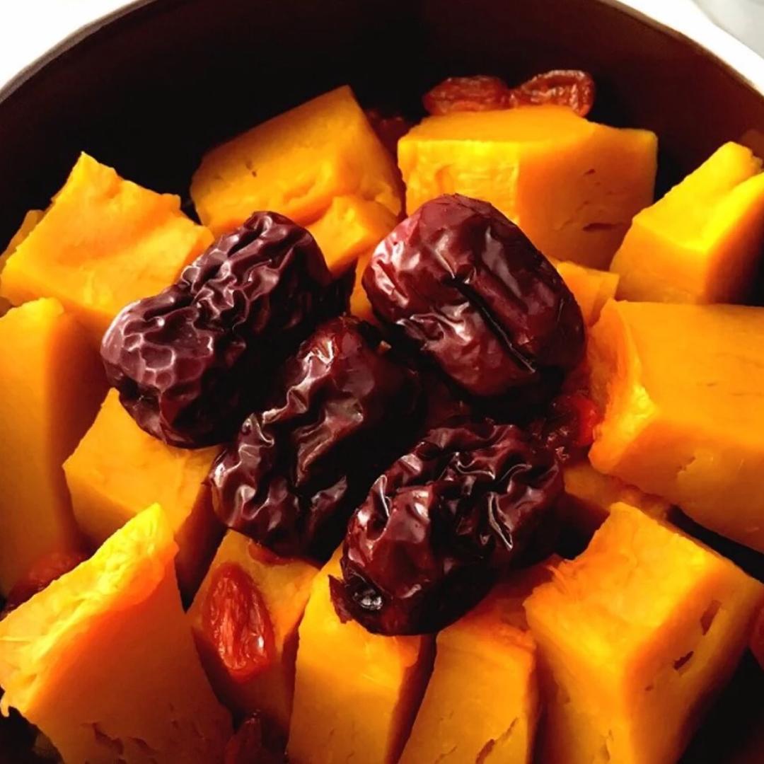 秋至_玫瑰做的红枣红糖蒸南瓜