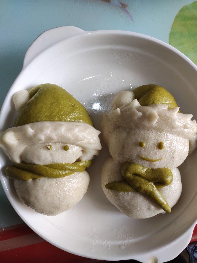 圣诞雪人卡通馒头系列（三）~带红斗篷的雪人