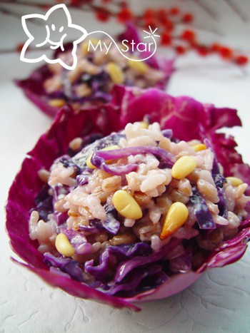 奶香紫甘蓝杂粮饭的做法