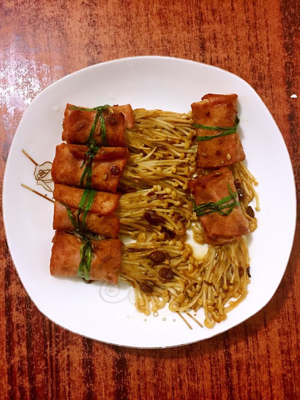 烤培根卷金针菇