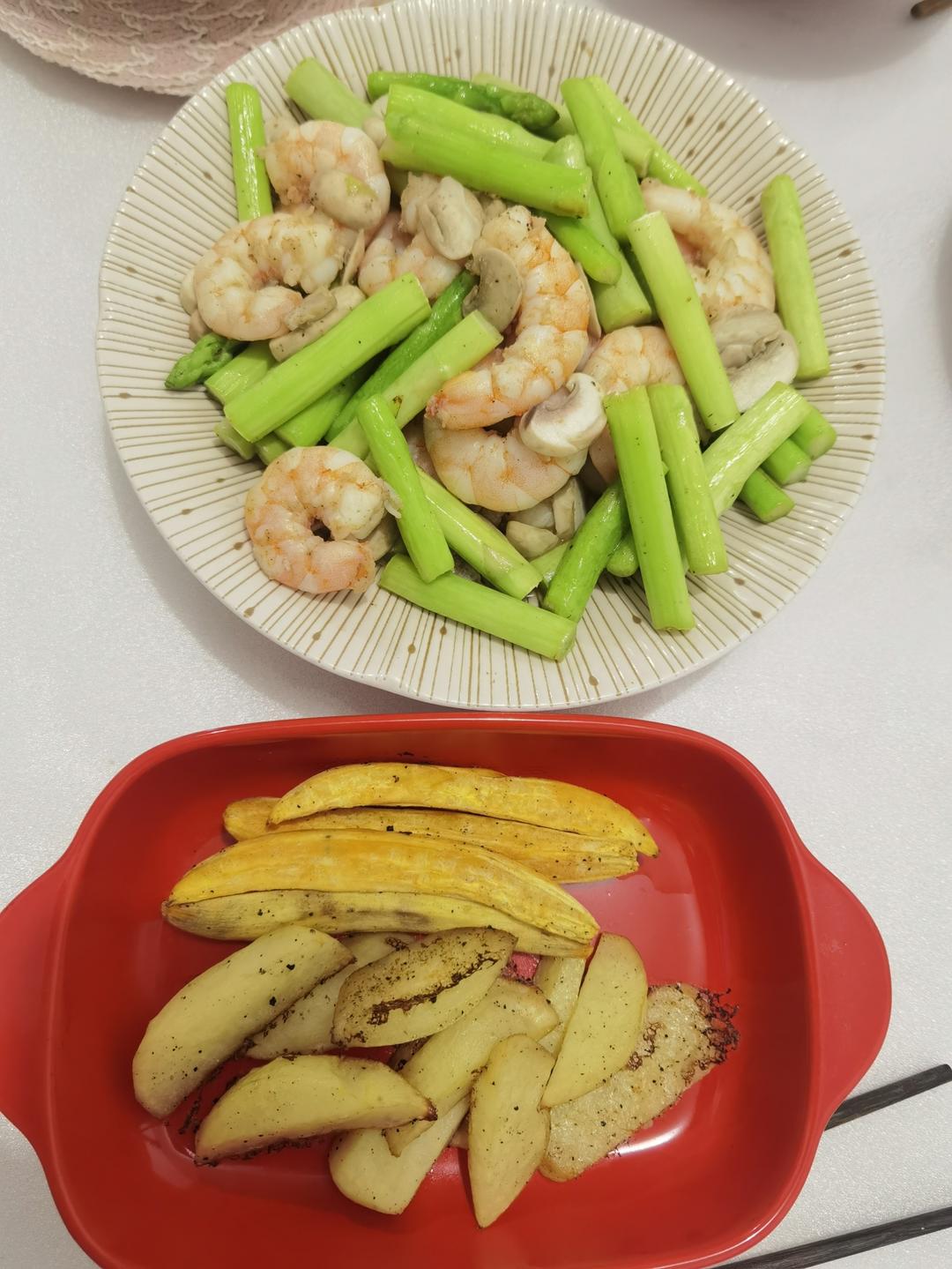 口蘑芦笋虾仁