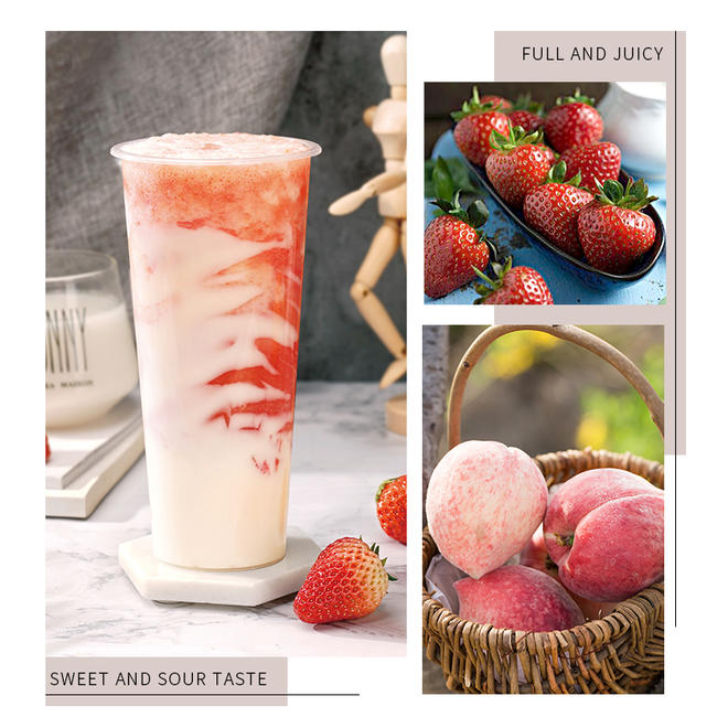 酸奶各种饮品做法之草莓水蜜桃酸奶教程的做法