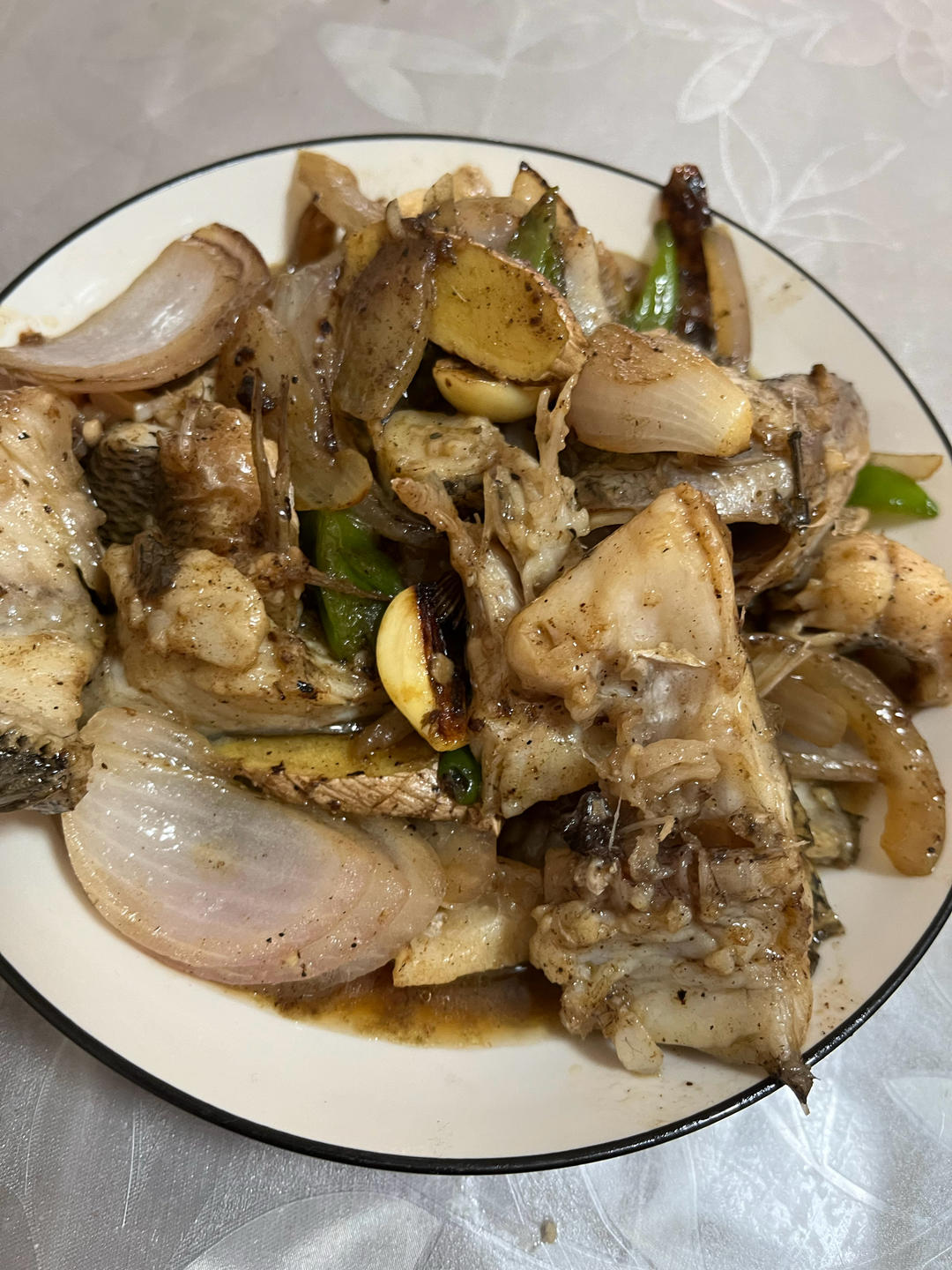 葱香焗鲈鱼