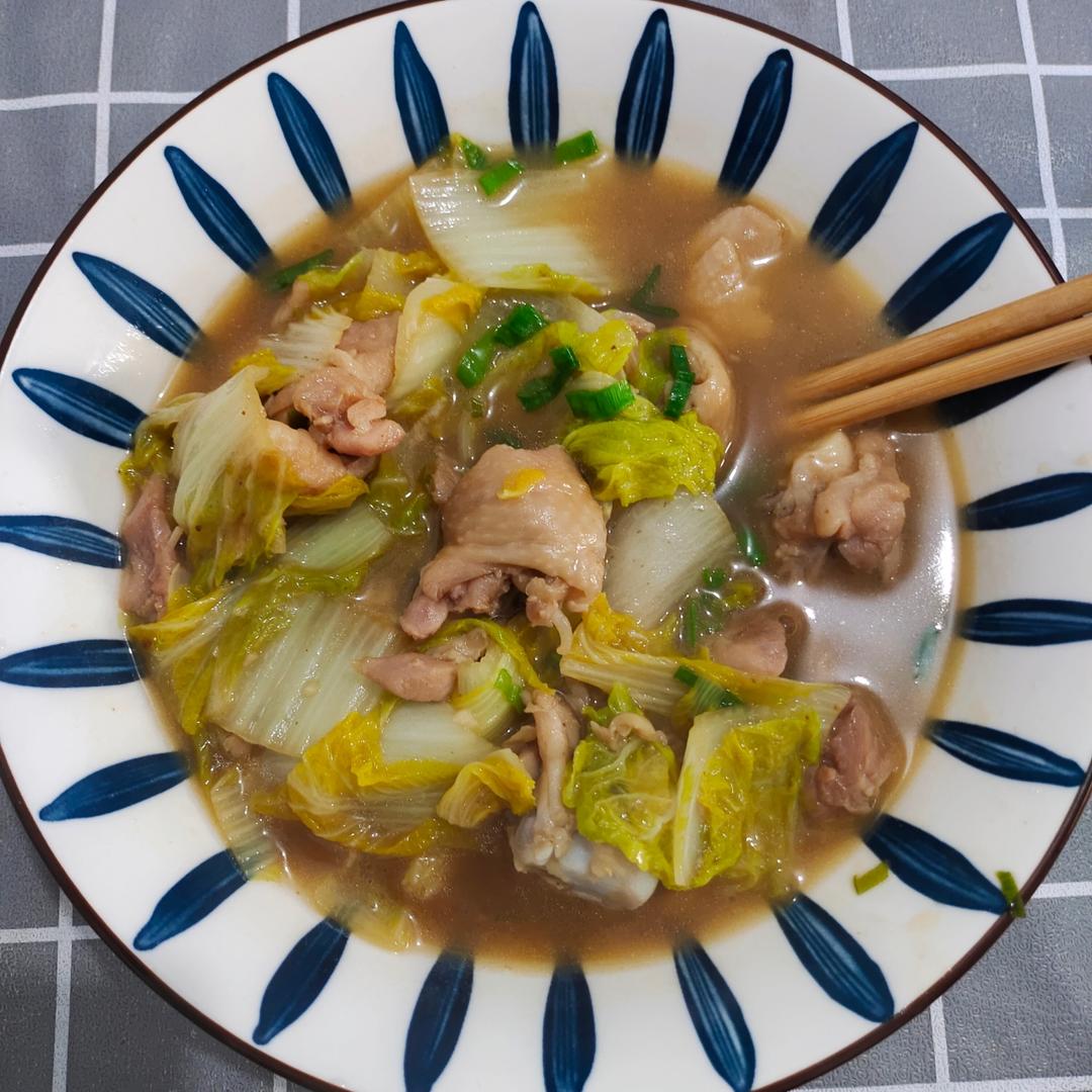 娃娃菜闷鸡丁