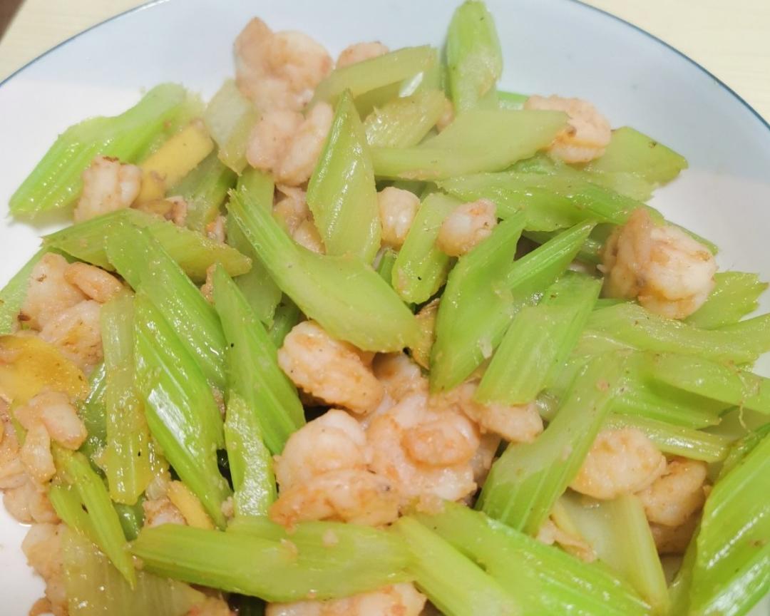 西芹虾仁的做法