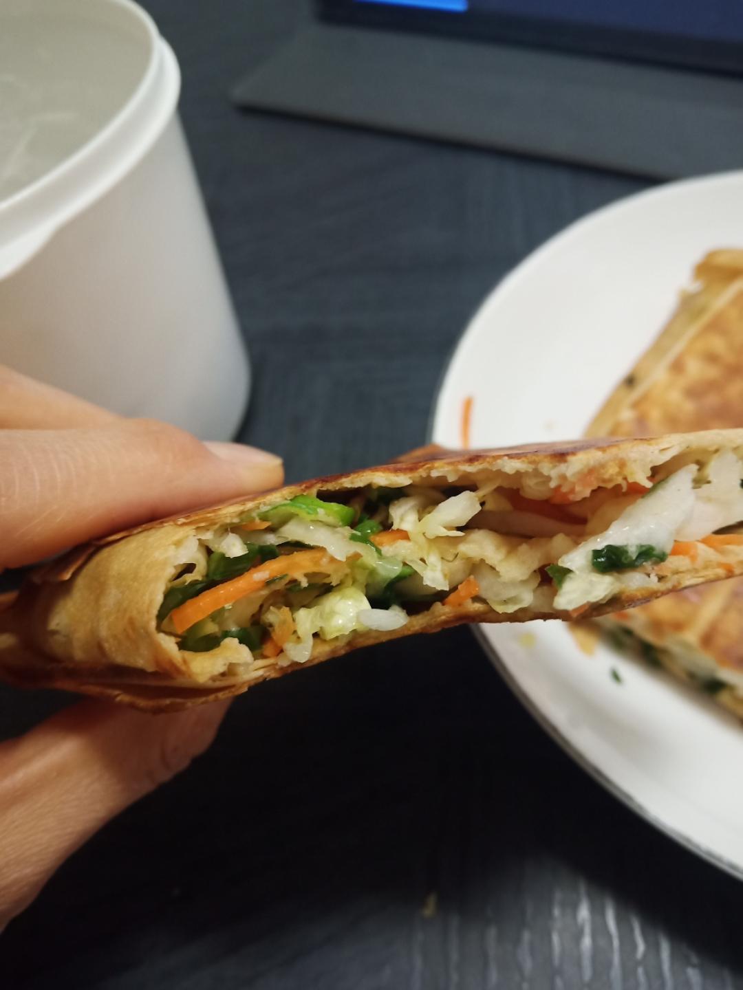鲁南名吃——滕州菜煎饼 附电饼铛摊煎饼