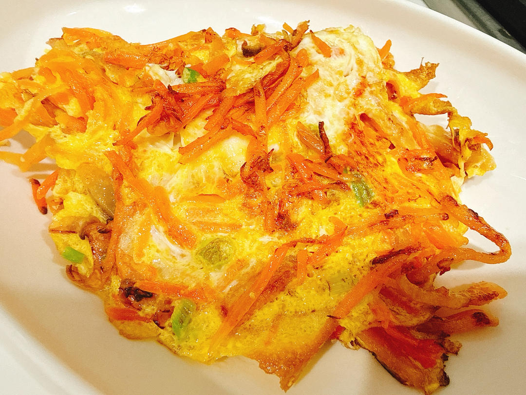 胡萝卜鱿鱼干煎蛋