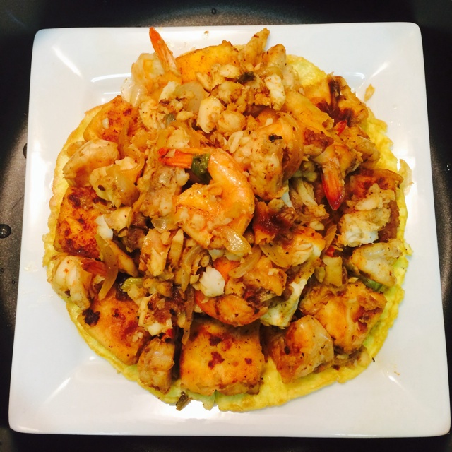 铁板海鲜日本豆腐 Seafood with Japanese Dofu
