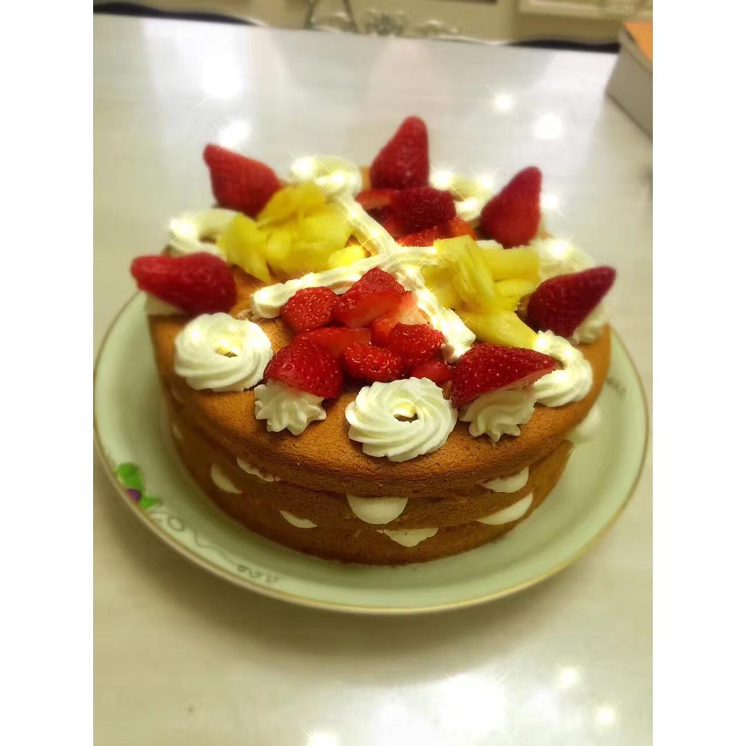 【零失败】不会裱花没关系的水果裸蛋糕 芒果裸蛋糕 完美戚风胚