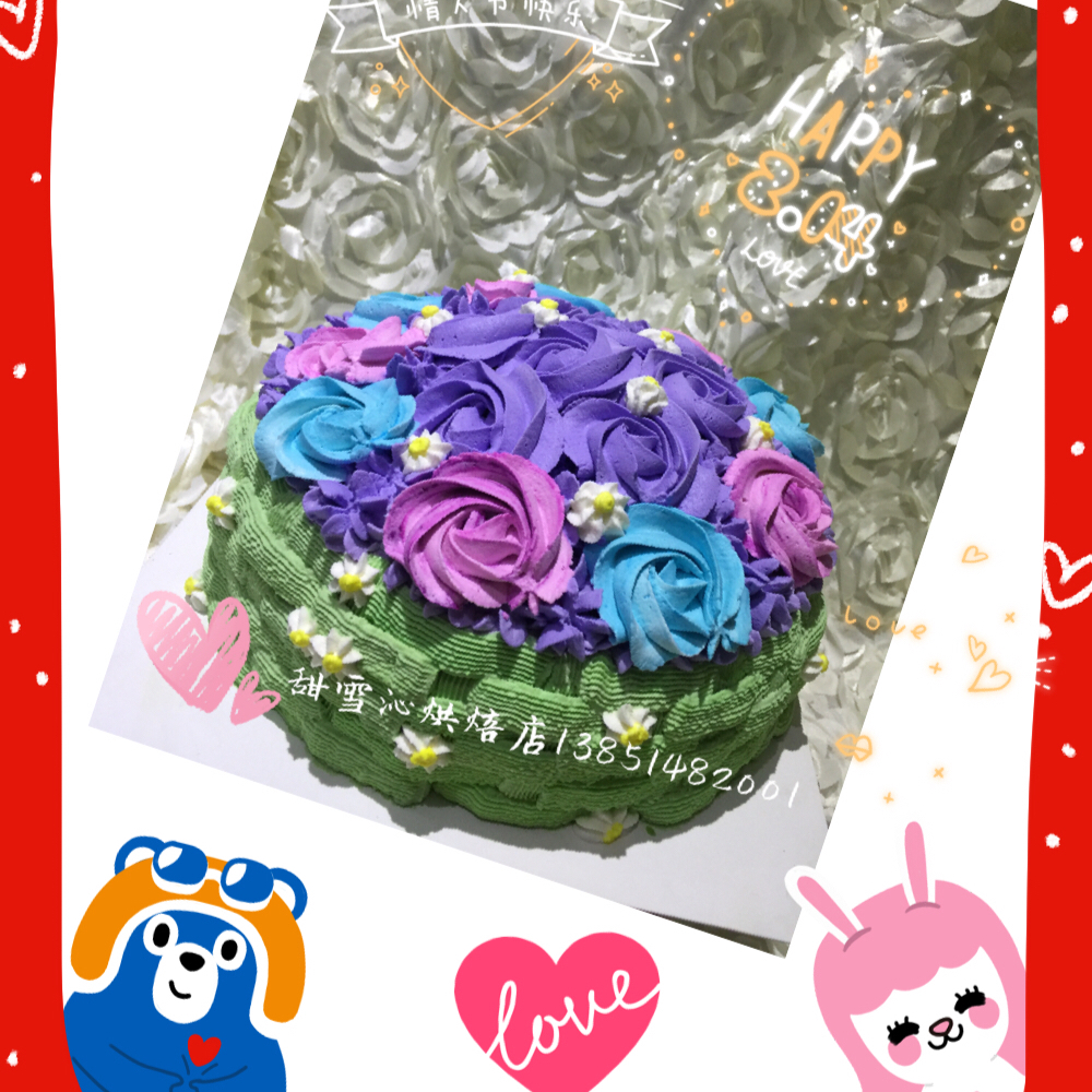 一看就会的奶油'花篮'裱花～
