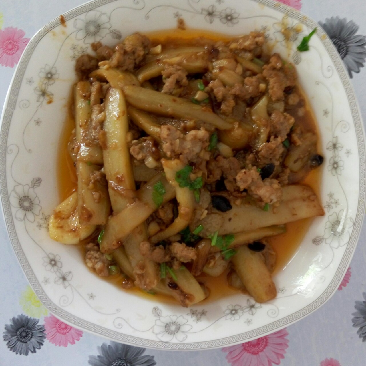 红烧肉沫茄子
