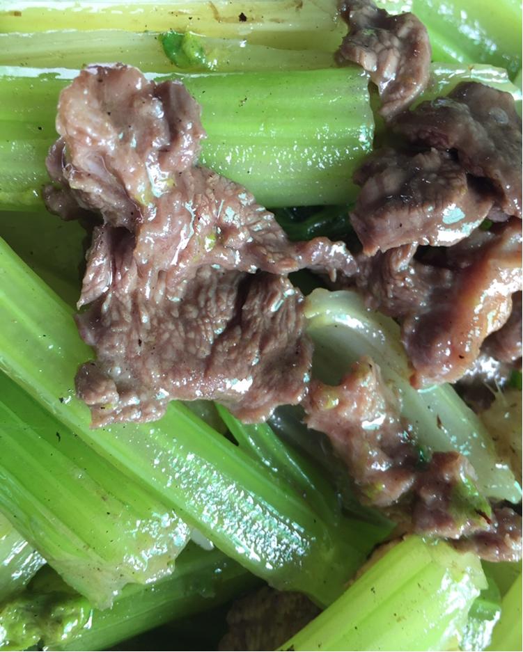 西芹炒牛肉！