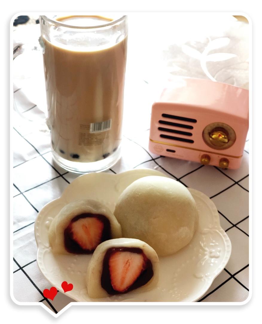 无需烤箱拌拌蒸蒸做甜品♥不粘手好操作♥草莓大福