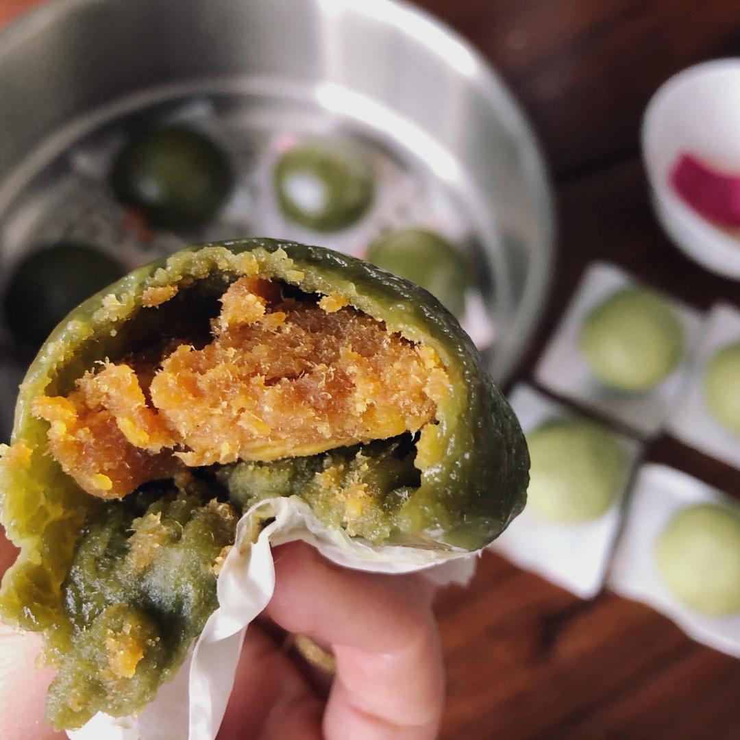 《Tinrry+》咸蛋黄肉松青团+红豆沙青团