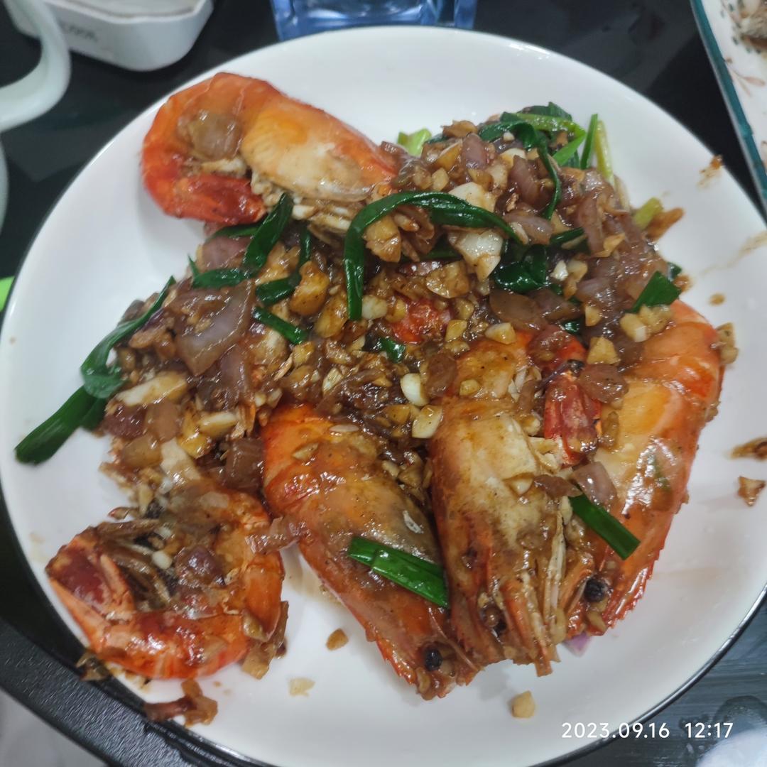 芥末蒜蓉罗氏虾