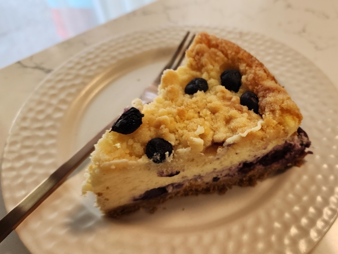 蓝莓🫐酸奶酥粒芝士蛋糕｜免打发0️⃣难度