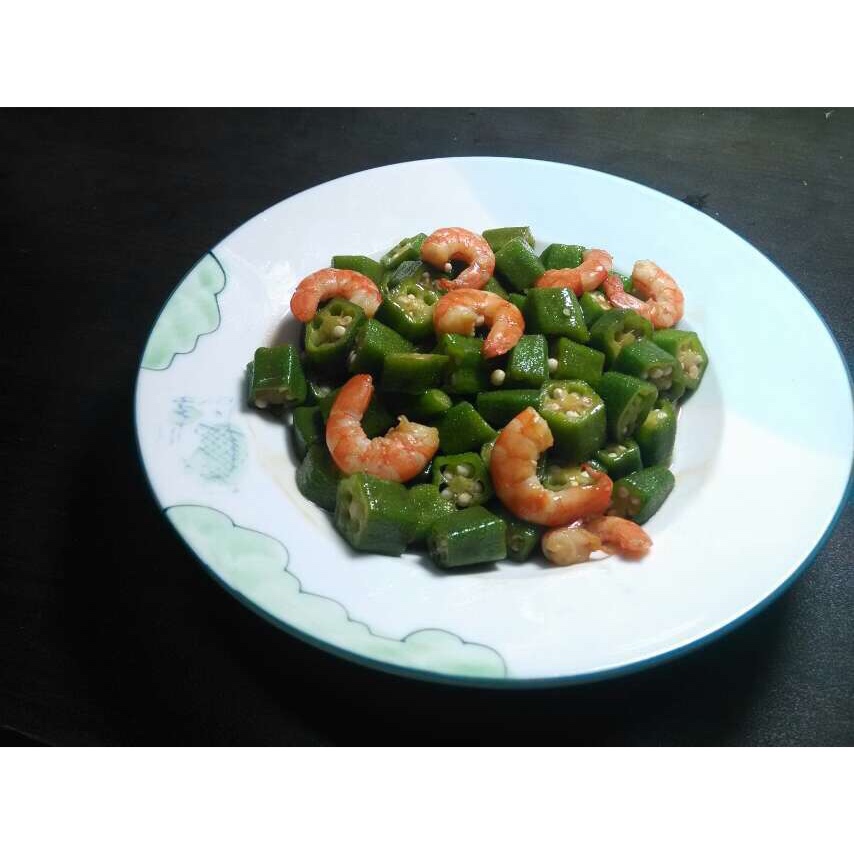 秋葵炒虾仁儿