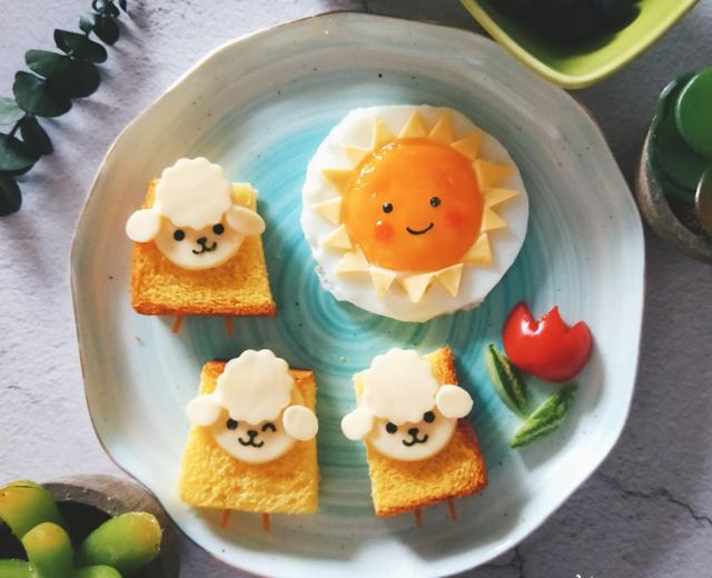 宝宝卡通造型餐3——快乐的小羊的做法