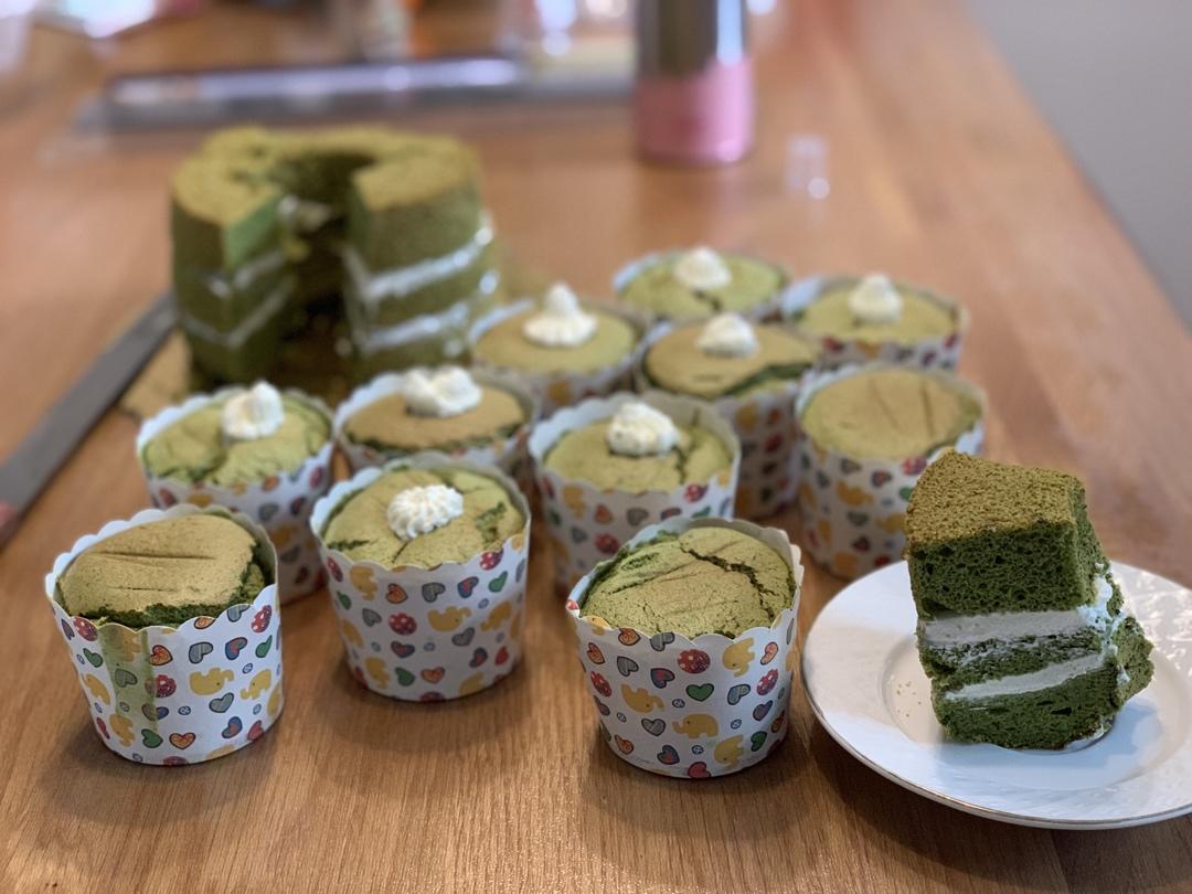 超高颜值的抹茶戚风蛋糕