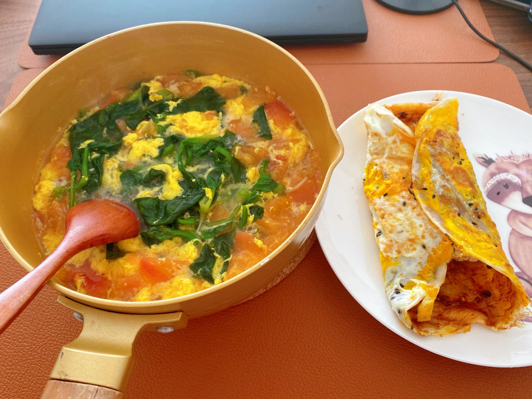 番茄鸡蛋菠菜汤