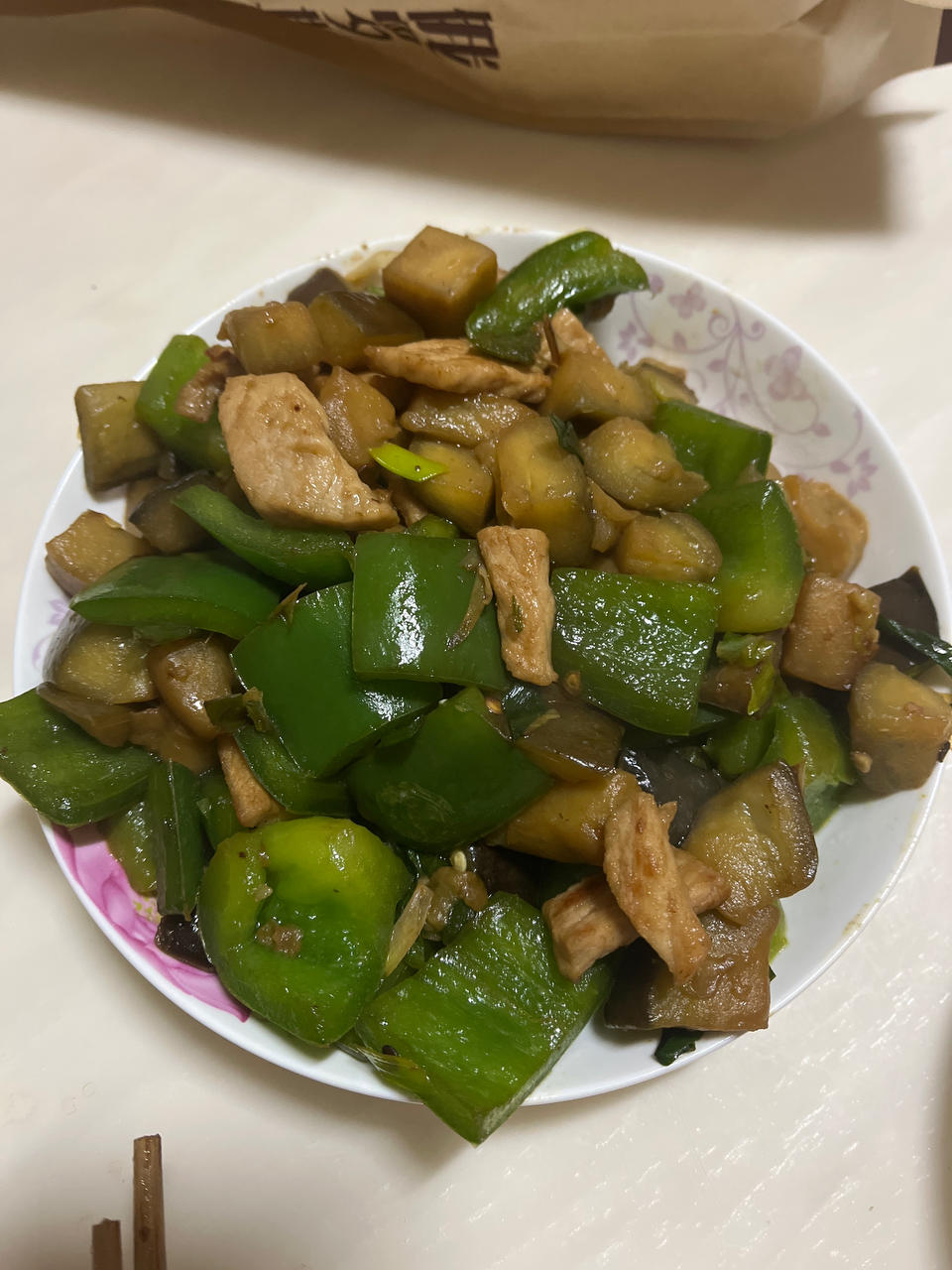 青椒炒茄子