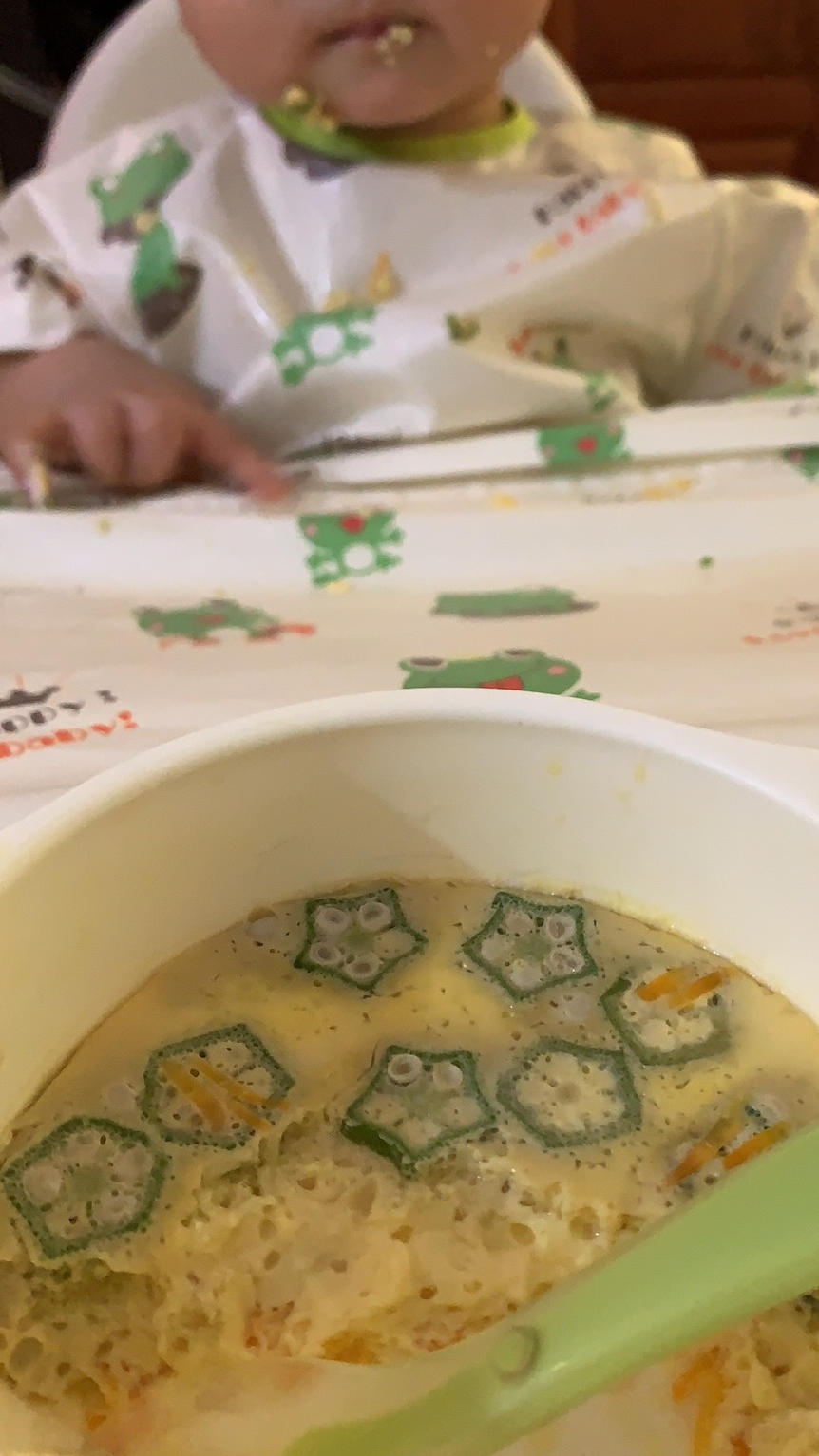 宝宝辅食～秋葵蒸蛋