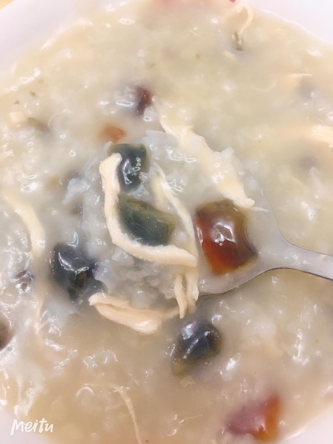 元气满满的低脂皮蛋鸡丝粥