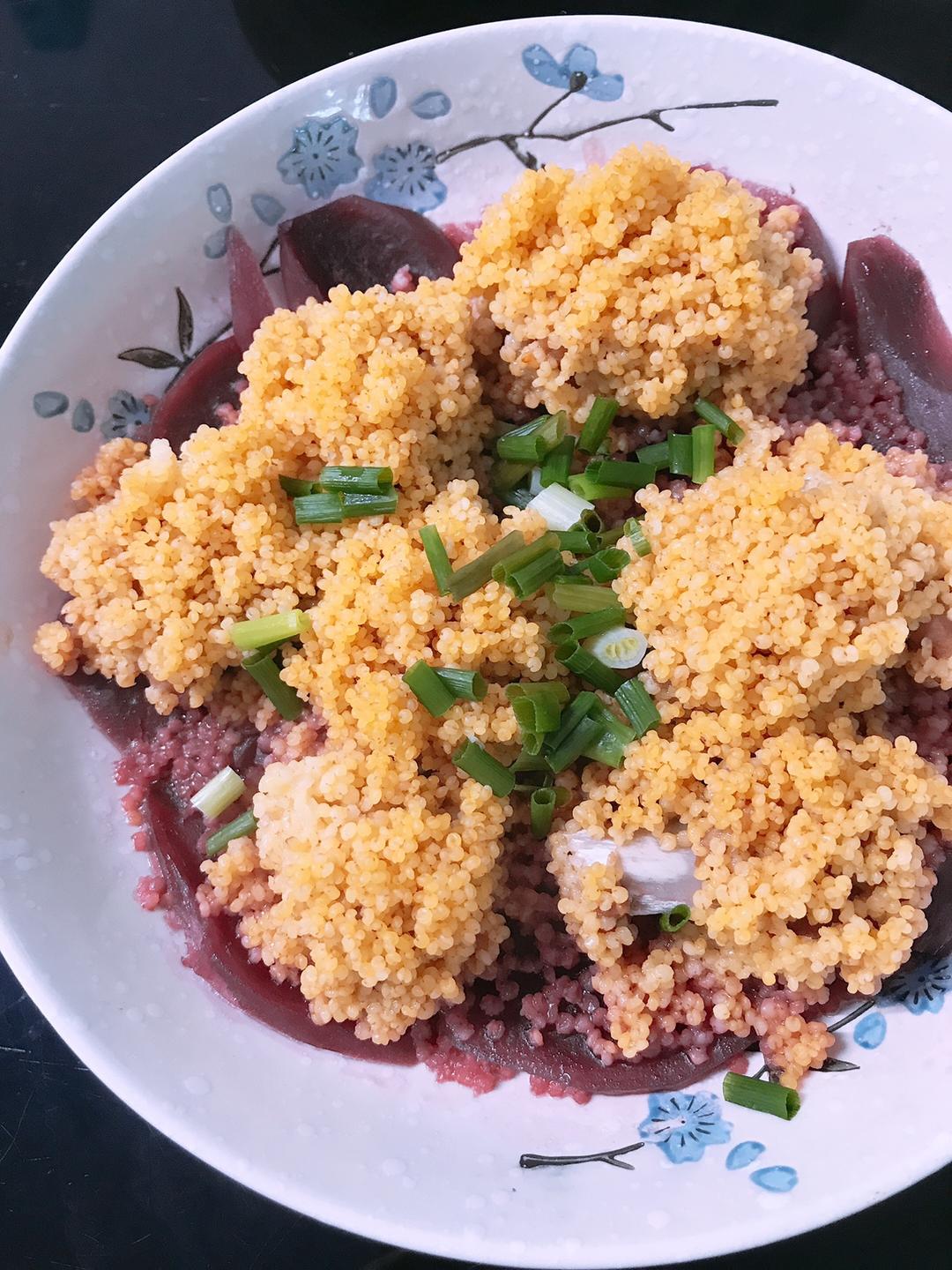 紫薯小米蒸排骨