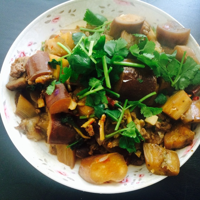 红烧肉沫茄子