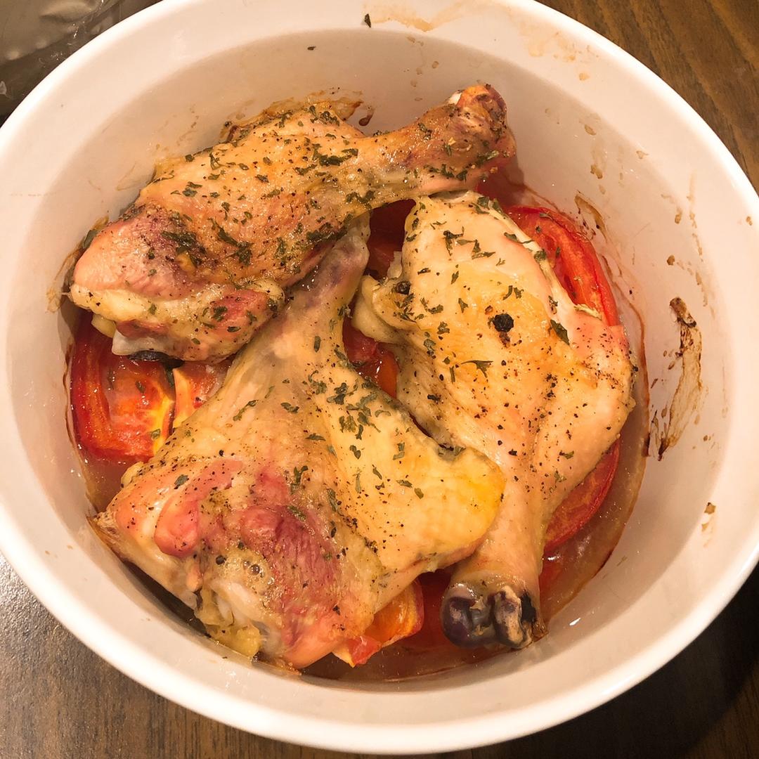 番茄罗勒烤鸡腿（杰米奥利弗的方子）