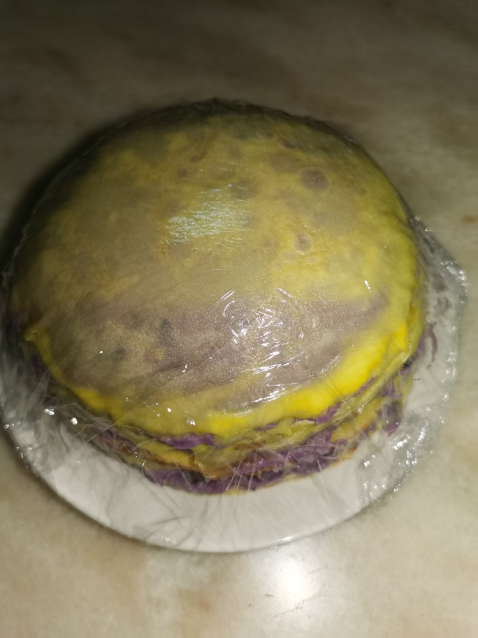 自创紫薯奶油千层蛋糕（6寸）的做法 步骤9