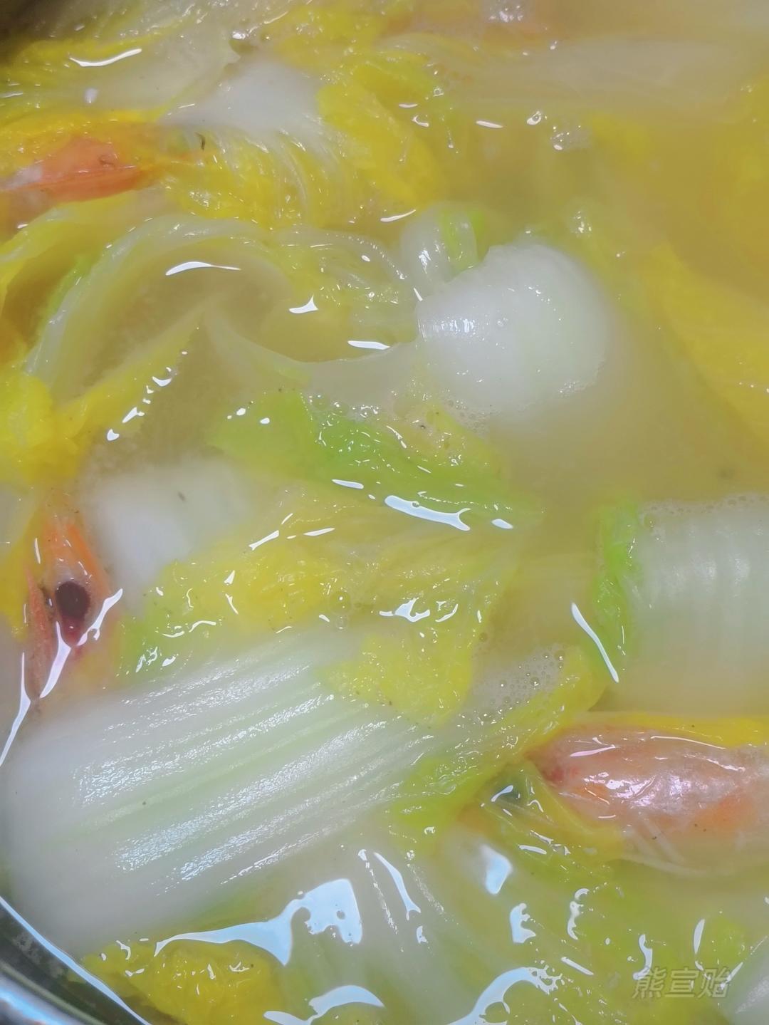 冬日最佳 虾头白菜煲