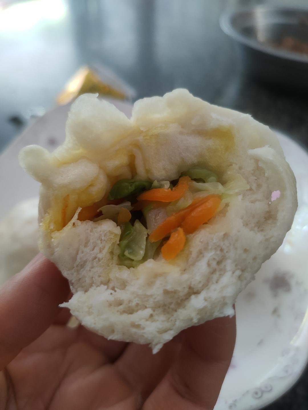 绿绿的青菜油渣包