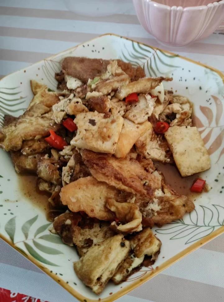 焖煎豆腐