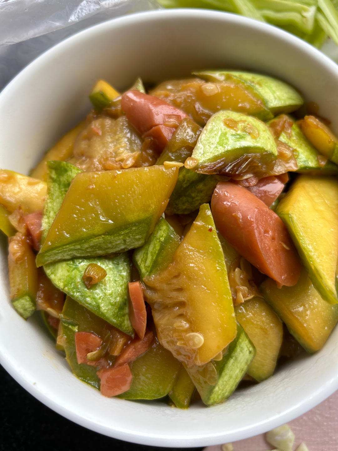 西葫芦炒火腿肠