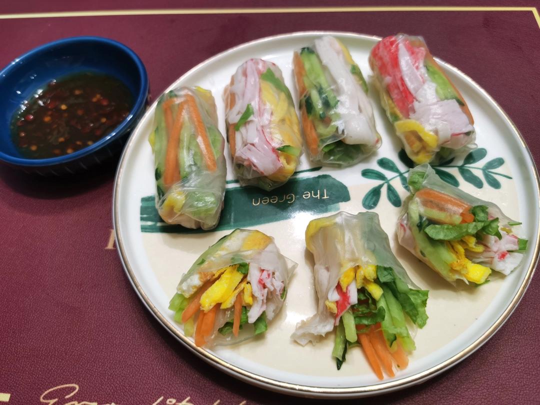 【食材包操作说明】蟹足棒什锦越南春卷